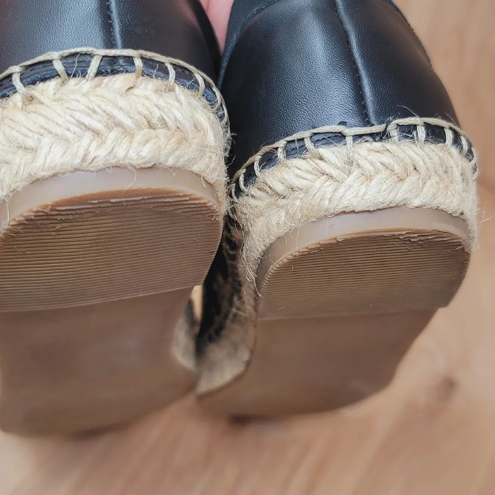 Carlos Santana Women's Sneakers 8 M Giselle black Leather Snake Print Espadrille